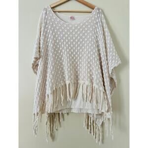 Maria de Guadalajara Dress Size Small Lagenlook Art to Wear Tunic Fringe Gauzy
